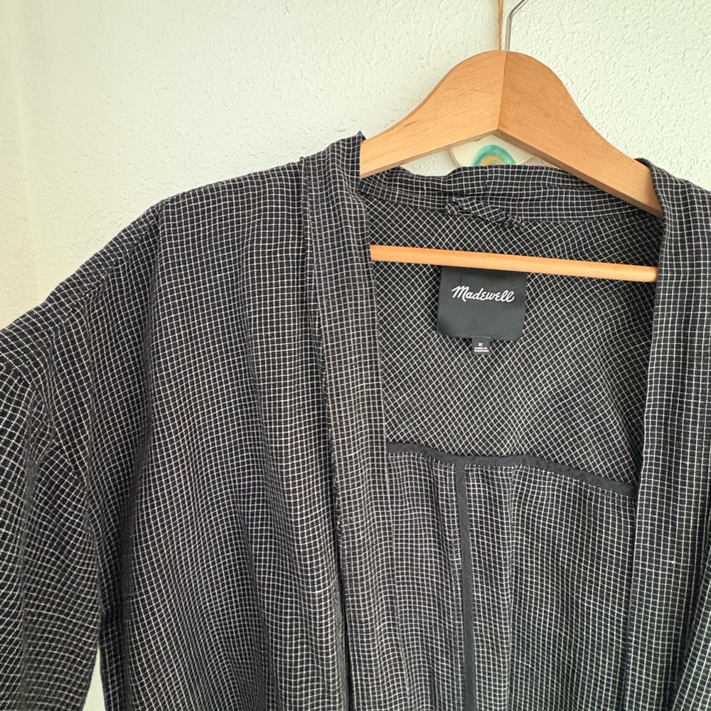Madewell Black and White Checkered Kimono